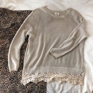 Urban Outfitters Pins & Needles Lace Trim Sweater